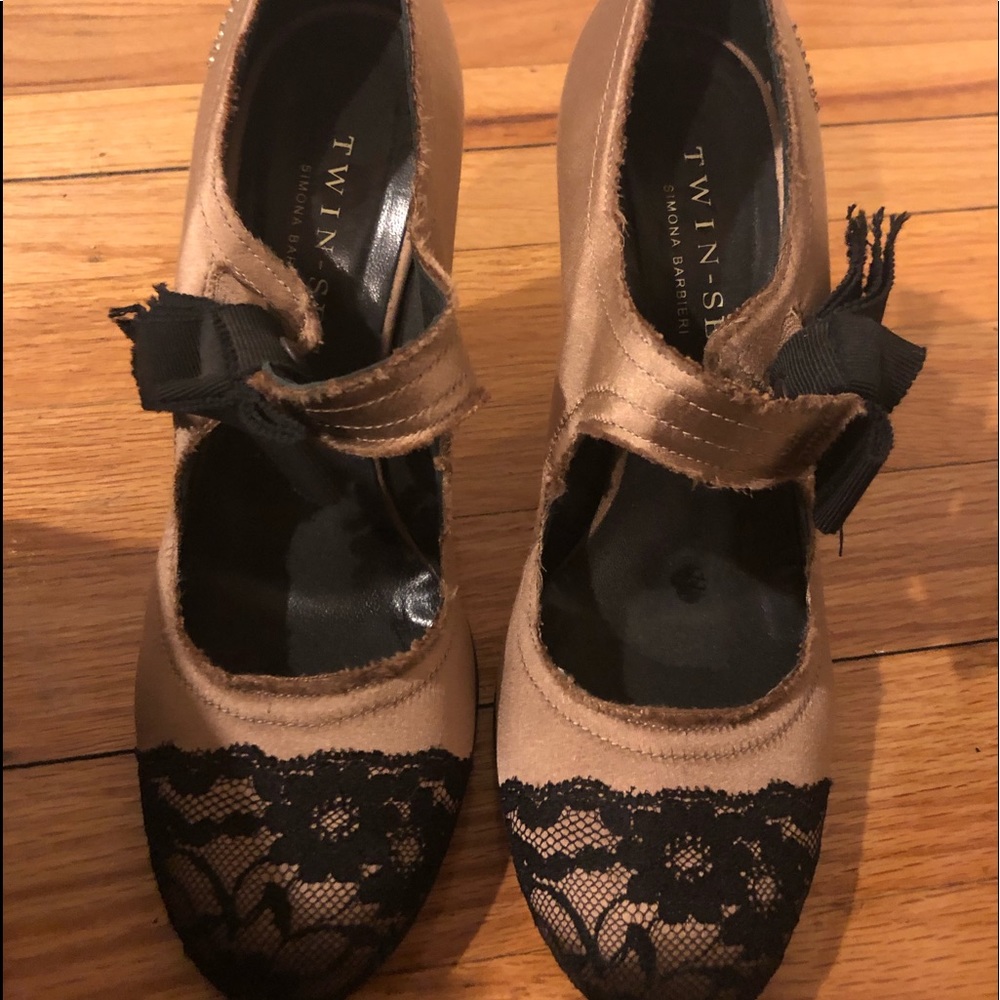 Twin set satin Mary Janes